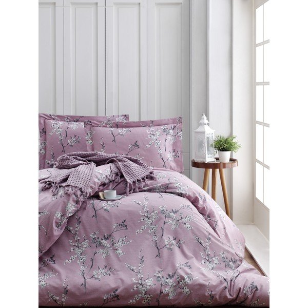Różowa pościel dwuosobowa z bawełny renforcé 240x220 cm Chicory – Mijolnir-image-1