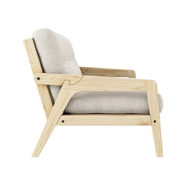 Sofa rozkładana ze sztruksową tapicerką Karup Design Grab Raw/Natural-image-4