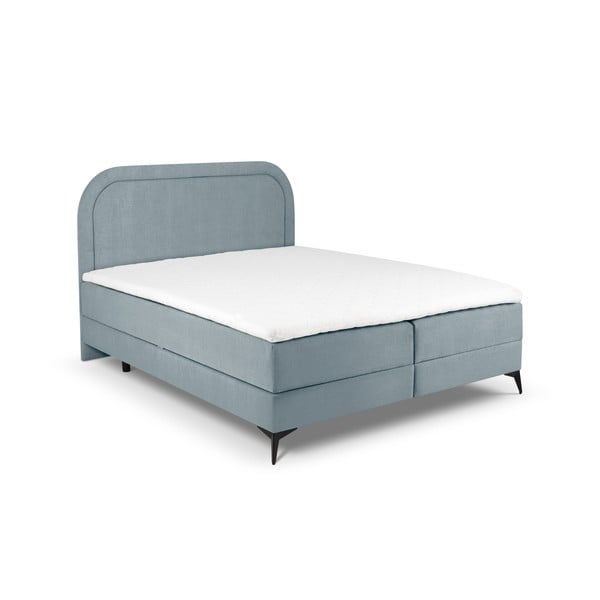 Jasnoniebieskie łóżko boxspring ze schowkiem 180x200 cm Eclipse – Cosmopolitan Design