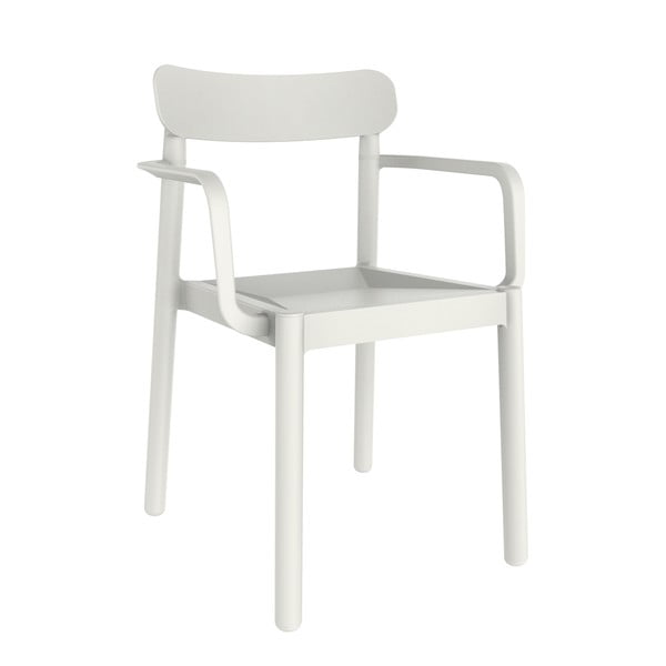 Zestaw 4 białych krzeseł ogrodowych z podłokietnikami Resol Elba