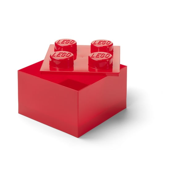Czerwony plastikowy pojemnik dziecięcy 25x25x18 cm – LEGO®
