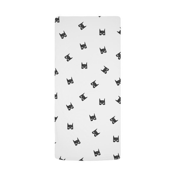 Czarno-białe prześcieradło dziecięce do łóżeczka z satyny bawełnianej z gumką 60x120 cm Be a Hero – Butter Kings