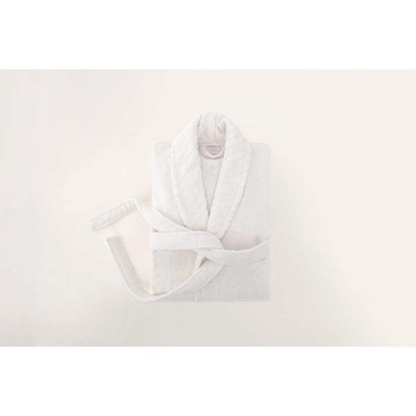 Biały bawełniany szlafrok w rozmiarze L/XL – Foutastic