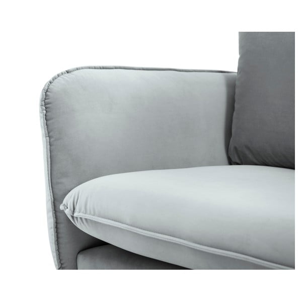 Jasnoszara aksamitna sofa Cosmopolitan Design Florence, 160 cm-image-4