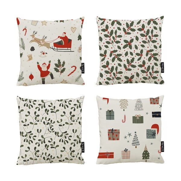 Poszewki na poduszki ze świątecznym motywem zestaw 4 szt. 45x45 cm Santa – Butter Kings