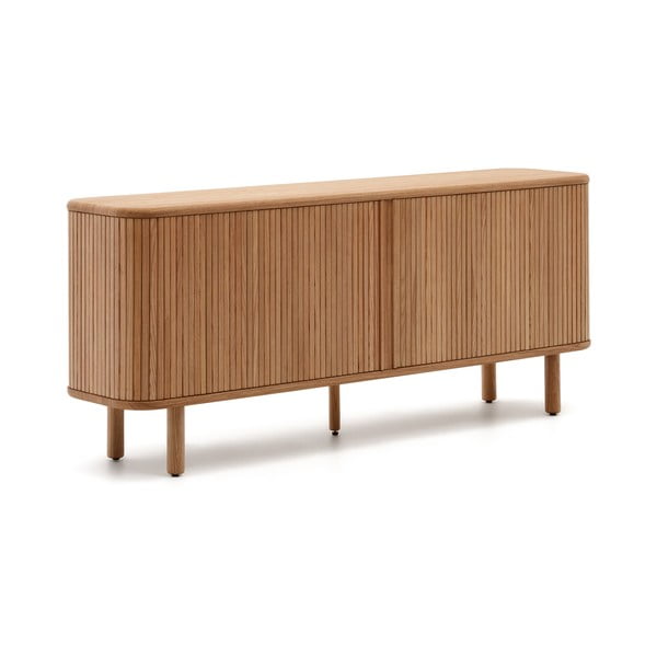 Komoda w dekorze jesionu z drzwiami przesuwnymi w naturalnym kolorze 180x75,5x40 cm Mailen – Kave Home-image-4