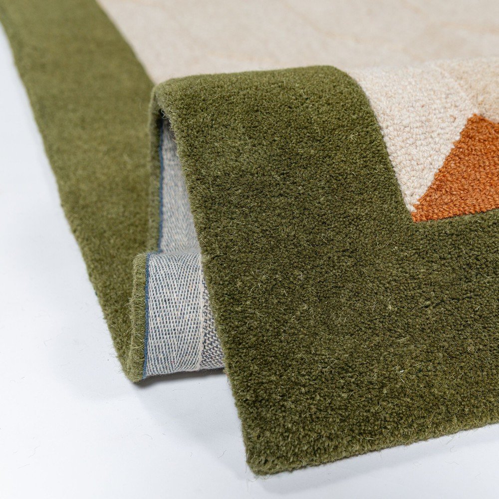 Zielony/w naturalnym kolorze wełniany chodnik tkany ręcznie 60x230 cm Apex Border Wool – Flair Rugs (zdjęcie 4)