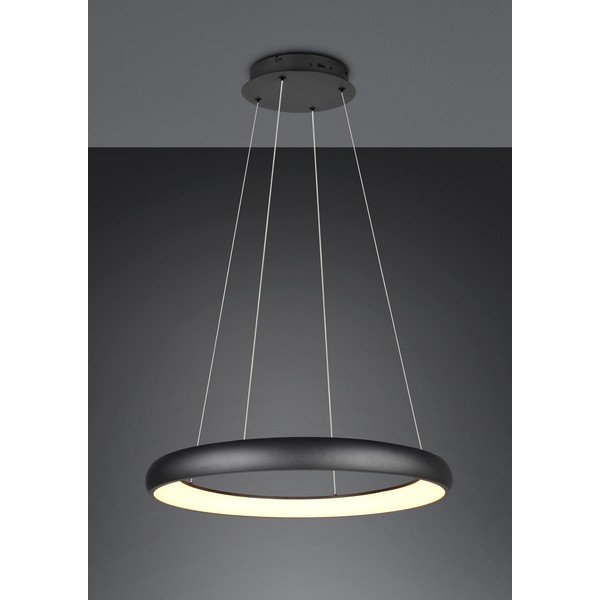 Czarna lampa wisząca LED ze ściemniaczem i metalowym kloszem ø 75 cm Cardona – Trio-image-1