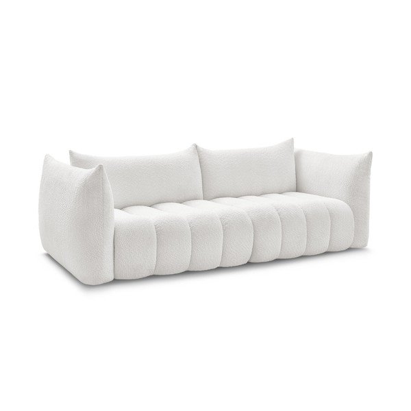 Biała sofa z materiału bouclé 286 cm Azra – Bobochic Paris-image-2