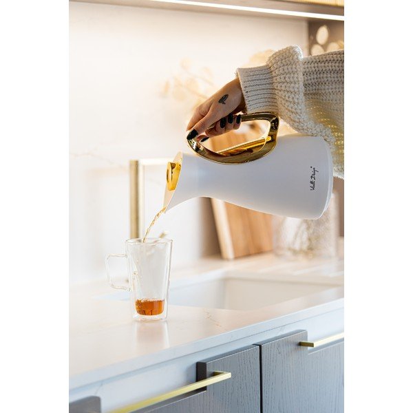 Termos w biało-złotym kolorze 1 l Alessia – Vialli Design-image-1