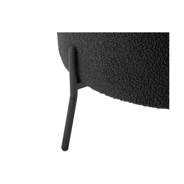 Czarny fotel z materiału bouclé Noble – Leitmotiv-image-4