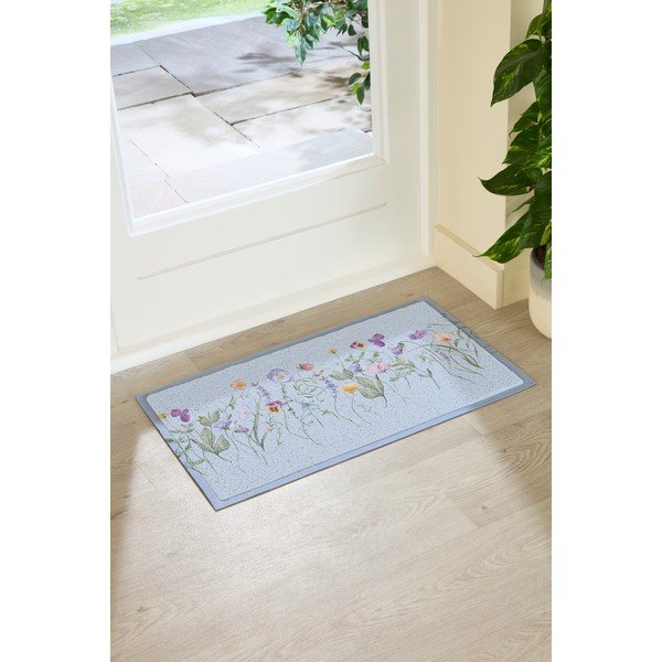 Wycieraczka z PVC 40x70 cm Blue Wild Flowers – Artsy Doormats-image-1