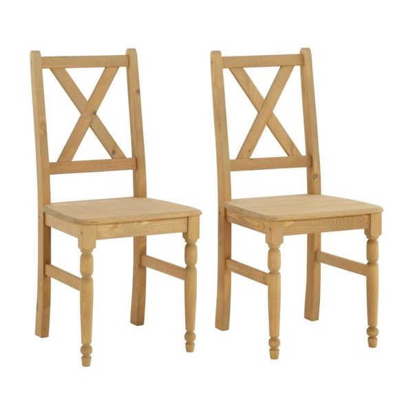 Zestaw 2 krzeseł do jadalni z litego drewna sosnowego Støraa Normann