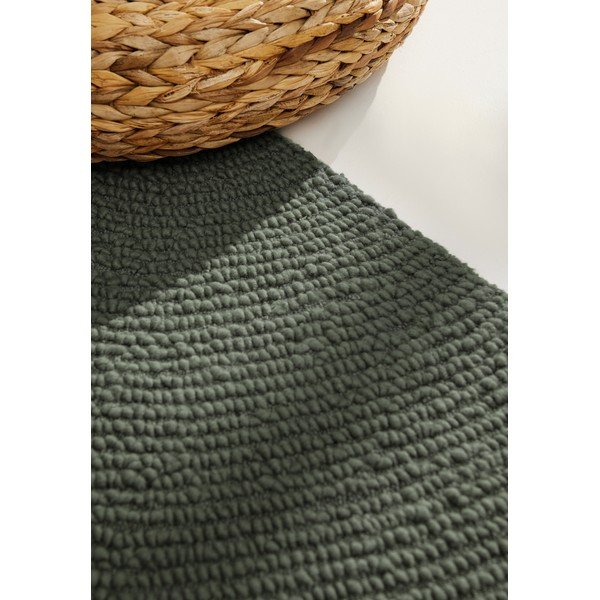 Ciemnozielony wełniany chodnik tkany ręcznie 80x300 cm Calmio – Hanse Home-image-4