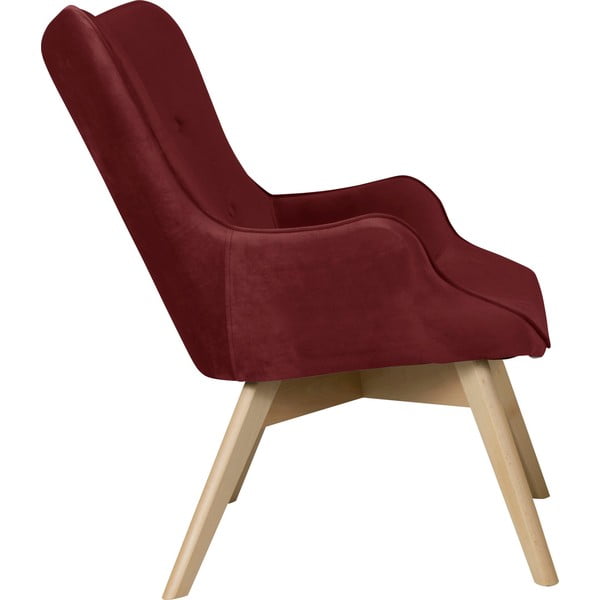 Czerwony aksamitny fotel Niko – Ropez-image-3