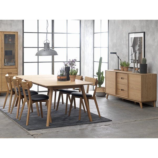 Niska komoda w dekorze dębu 160x80 cm Rho – Unique Furniture-image-1