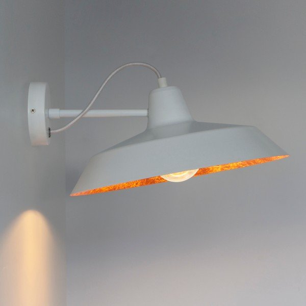 Biały kinkiet z wnętrzem w kolorze miedzi Sotto Luce Cinco Basic, ⌀ 40 cm-image-1