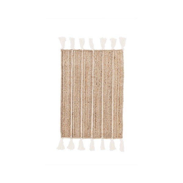 Dywan z juty tkany ręcznie w naturalnym kolorze/w kolorze kości słoniowej 60x90 cm Jalaja – Bizzotto