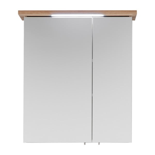 Biała wisząca szafka łazienkowa z lustrem 60x72 cm Set 923 – Pelipal