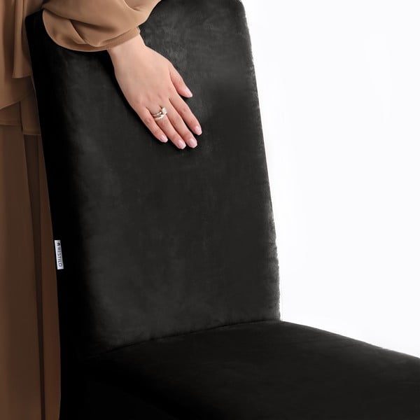 Czarny elastyczny pokrowiec na krzesło 48 cm Sento – Restilo-image-4