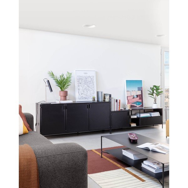 Czarna stalowa komoda 160x72x35 cm Shantay – Kave Home-image-2