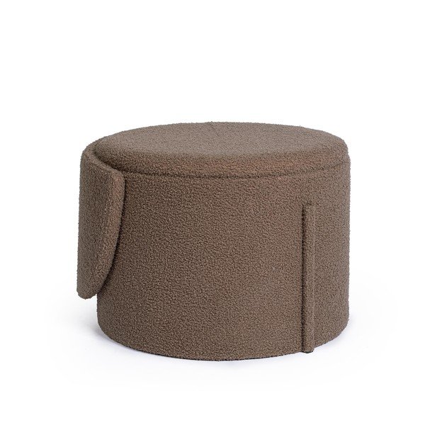 Szarobrązowy puf z materiału bouclé Anthea – Yes Everyday-image-4