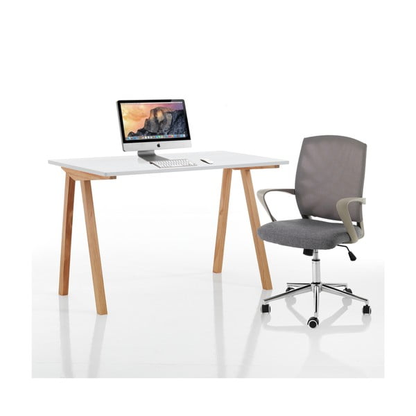 Biurko z białym blatem 60x120 cm Mak – Tomasucci-image-3