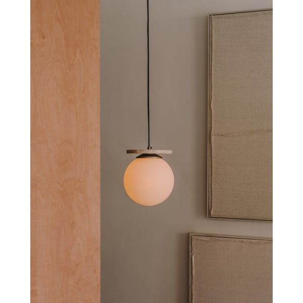 Biała lampa wisząca ze szklanym kloszem ø 20 cm Malachi – Kave Home-image-1
