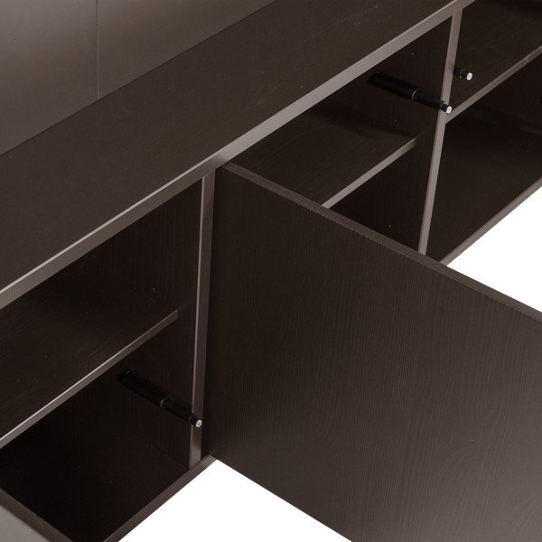 Ciemnobrązowy zestaw pod TV z litego drewna sosnowego 160x215x40 cm Meggy – WOOOD-image-4