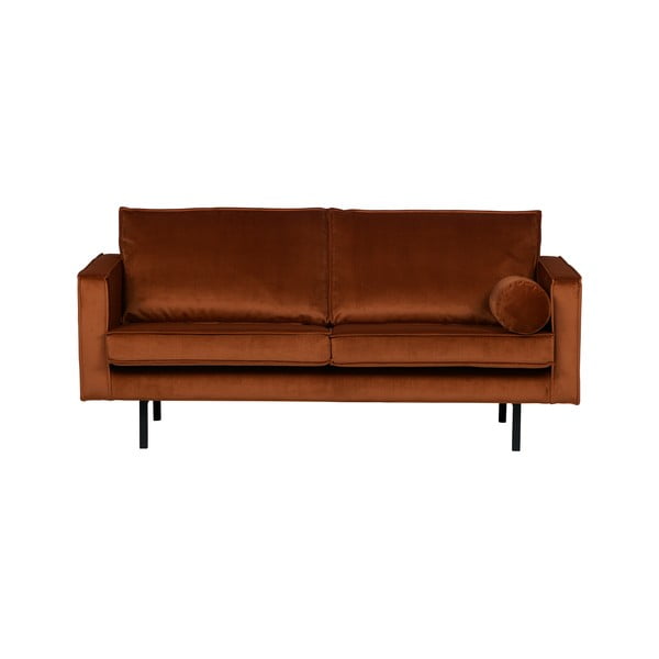 Pomarańczowa aksamitna sofa BePureHome Rodeo, 190 cm