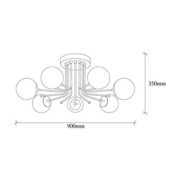Biała/w kolorze mosiądzu lampa sufitowa ze szklanym kloszem ø 15 cm Daisy – Opviq lights-image-4