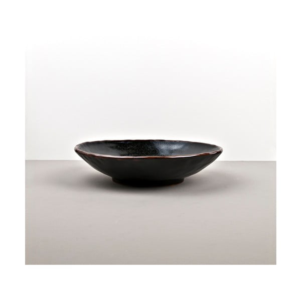 Czarna miska z ceramiki Made In Japan Tenmokku, ⌀ 24 cm