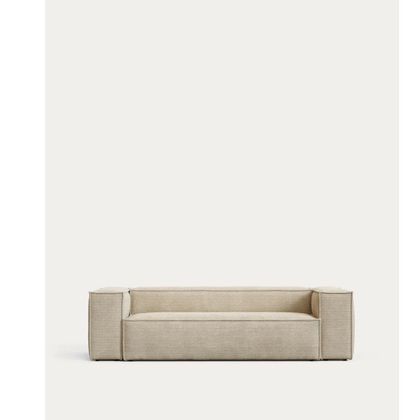 Beżowa sztruksowa sofa 240 cm Blok – Kave Home