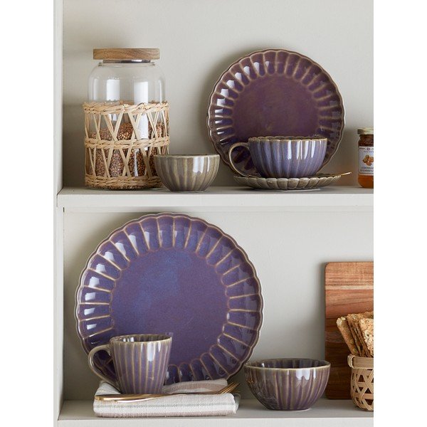 Ciemnofioletowy kamionkowy talerz deserowy ø 20 cm Latina – Bloomingville-image-2
