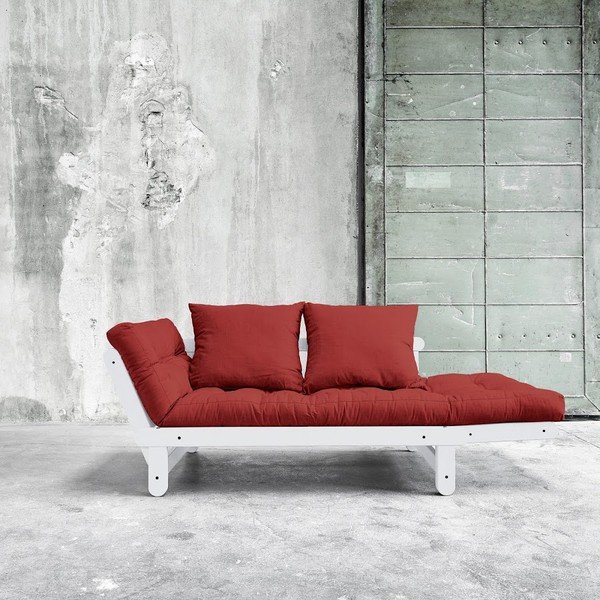 Sofa rozkładana Beat White/Passion Red-image-2