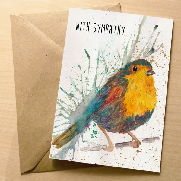 Kartka okolicznościowa Wraptious Splatter Bird Sympathy