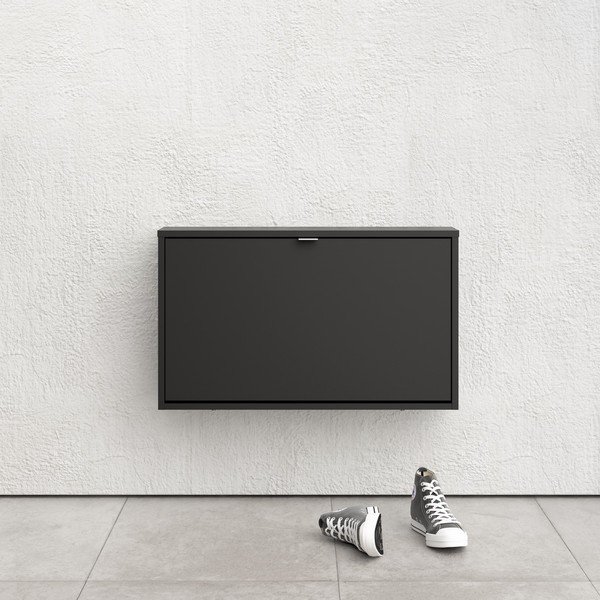 Czarna uchylna  szafka wisząca na buty Shoes – Tvilum-image-1