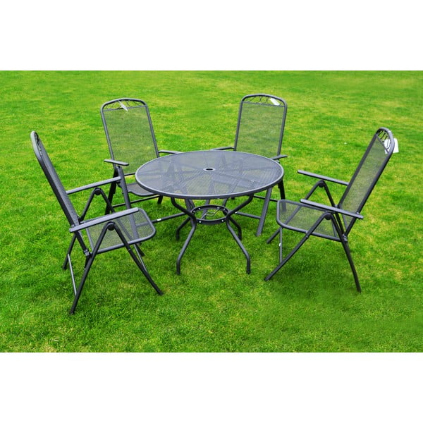 Czarne metalowe krzesło ogrodowe – Rojaplast-image-4