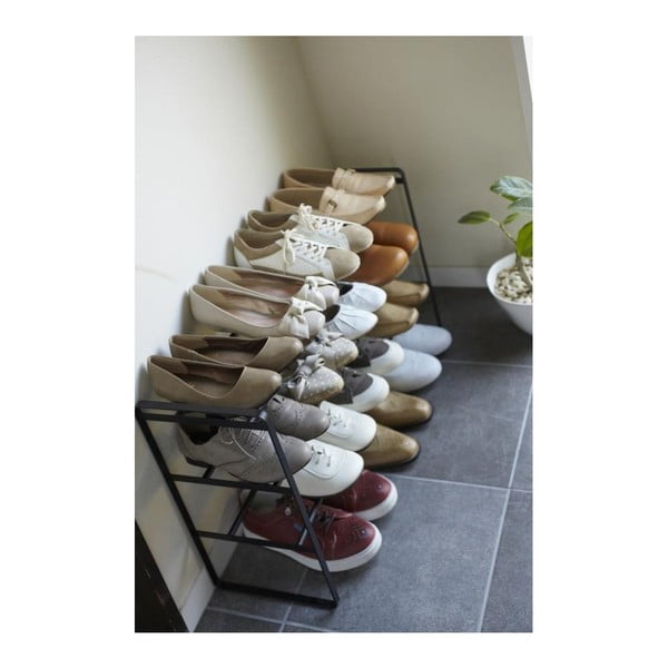 Czarny regulowany 3-poziomowy regał na buty YAMAZAKI Maebashi-image-4