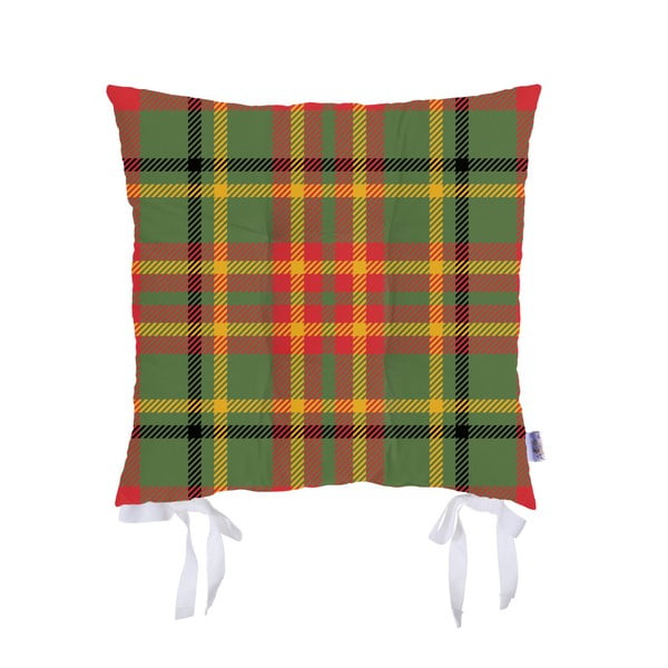 Zielono-czerwona poduszka do siedzenia Apolena Honey Celebration, 43x43 cm