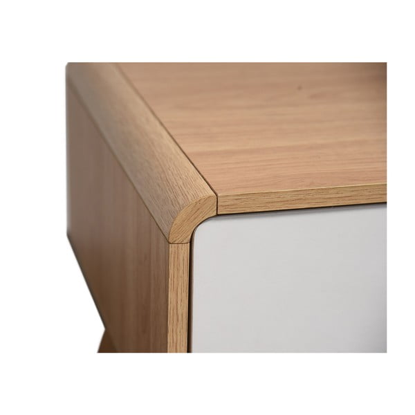 Biało-naturalna szafka pod TV w dekorze dębu 100x40 cm Caitlin – Støraa-image-4