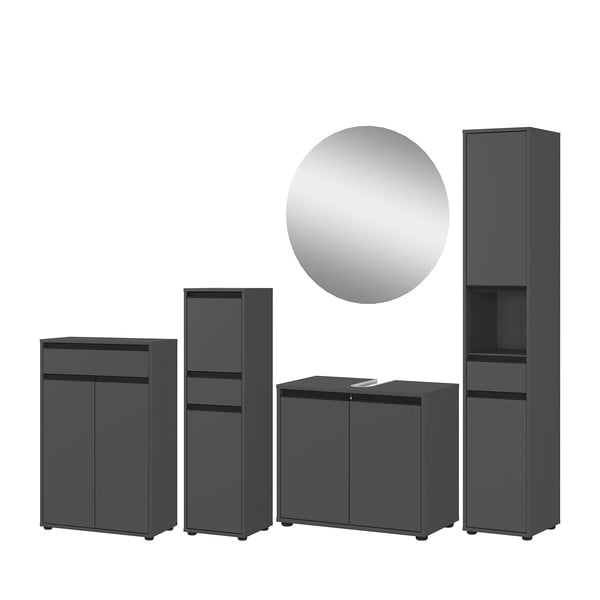 Antracytowy zestaw łazienkowy Lemont – Germania