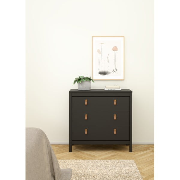 Czarna niska komoda 82x80 cm Madrid – Tvilum-image-1