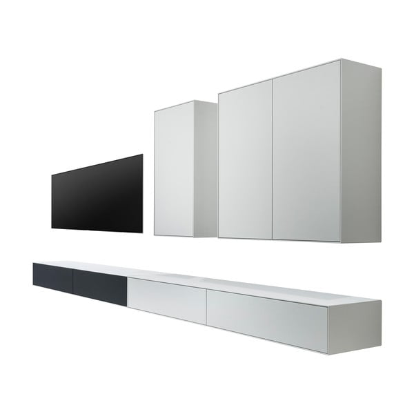 Czarno-biały zestaw szafki pod TV i 2 komód Edge by Hammel – Hammel Furniture