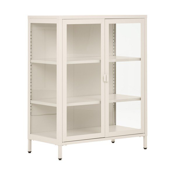 Kremowa stalowa witryna 80x101x40 cm Brisbane – House Nordic