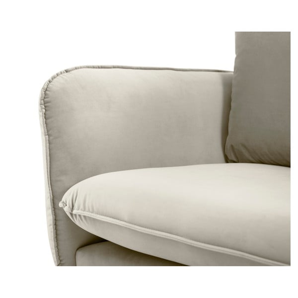 Beżowa aksamitna sofa Cosmopolitan Design Florence, 160 cm-image-4