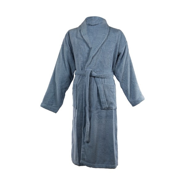 Niebieski bawełniany szlafrok w rozmiarze L/XL Lindu – Tiseco Home Studio