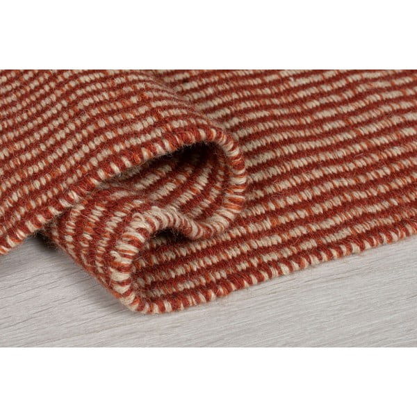 Pomarańczowy wełniany chodnik Flair Rugs Anu, 60x200 cm-image-2
