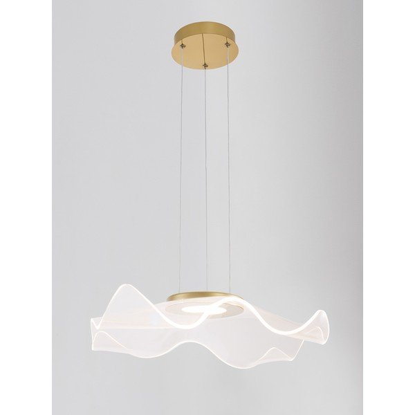 Aluminiowa lampa wisząca LED w kolorze złota z kloszem ze szkła akrylowego Siderno – Nova Luce-image-4