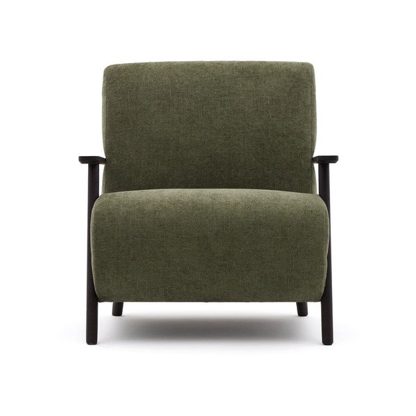 Zielony fotel z tkaniny szenilowej Meghan – Kave Home-image-1